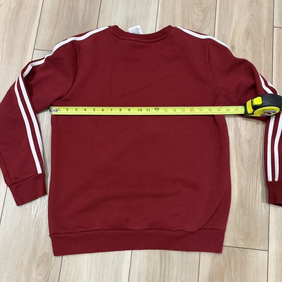 Adidas 3-Stripes Crewneck Sweatshirt Red White Women's Size L - Picture 5 of 6